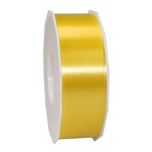 1x Luxe gele kunststof lint rollen 4 cm x 91 meter cadeaulint verpakkingsmateriaal - Cadeaulinten