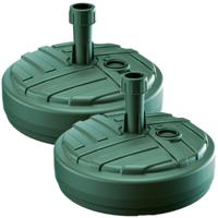 Prosperplast Parasolvoet - 2x - rond - groen - vulbaar - 10 liter - D39 cm