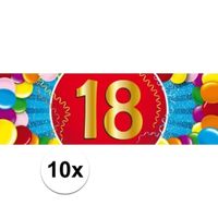 10x 18 Jaar leeftijd stickers verjaardag versiering   -