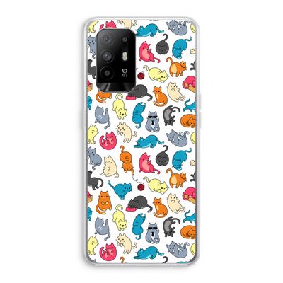 Kleurrijke katten: Oppo A95 5G Transparant Hoesje