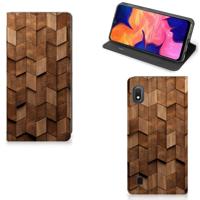 Book Wallet Case voor Samsung Galaxy A10 Wooden Cubes
