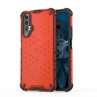 Schokbestendige honingraat PC + TPU Case voor Huaiwei Honor 20 (rood)
