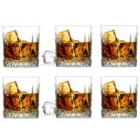Glasmark Whiskeyglazen - 6x - Diamond - 280 ml - glas - waterglazen   -
