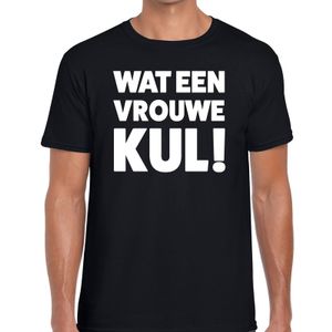 Wat een vrouwe kul heren t-shirt zwart