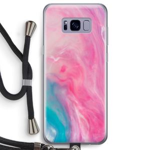Roze explosie: Samsung Galaxy S8 Transparant Hoesje met koord