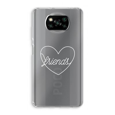 Friends heart pastel: Xiaomi Poco X3 NFC Transparant Hoesje