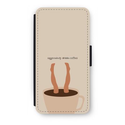 Aggressively drinks coffee: iPhone 7 Plus Flip Hoesje