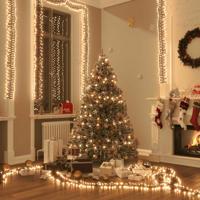 VidaXL Lichtslinger cluster met 1000 led's warmwit 11 m pvc