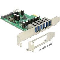 Delock 89377 PCI Express x1-kaart naar 6 x extern + 1 x intern USB 5 Gbps Type-A female - thumbnail