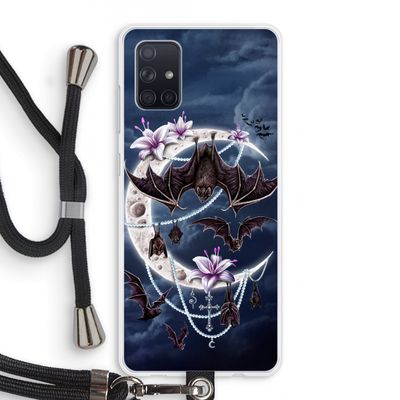 Vleermuizen Maan: Samsung Galaxy A71 Transparant Hoesje met koord