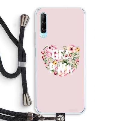 GRL PWR Flower: Huawei P Smart Pro Transparant Hoesje met koord
