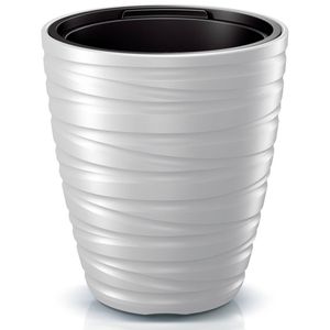 Prosperplast Plantenpot/bloempot Amazing - buiten/binnen - kunststof - wit - D30 x H33 cm - Plantenpotten