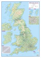 Wandkaart Engeland - British Isles roadplanning wall map | 84 X 119 cm | Maps International