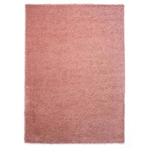 Tapeso Hoogpolig vloerkleed shaggy Trend effen - roze - 140x200 cm