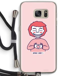 Hartje: Samsung Galaxy S7 Transparant Hoesje met koord