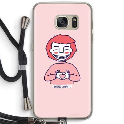 Hartje: Samsung Galaxy S7 Transparant Hoesje met koord