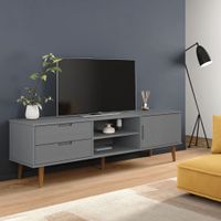 Tv-meubel 158x40x49 cm massief grenenhout grijs