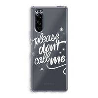 Don't call: Sony Xperia 5 Transparant Hoesje Don't call: Sony Xperia 5 Transparant Hoesje