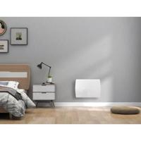 Vaste elektrische radiator met traagheid keramische drogen 1000 W Oceanic Ruby - Glazen gevel - wit - NF