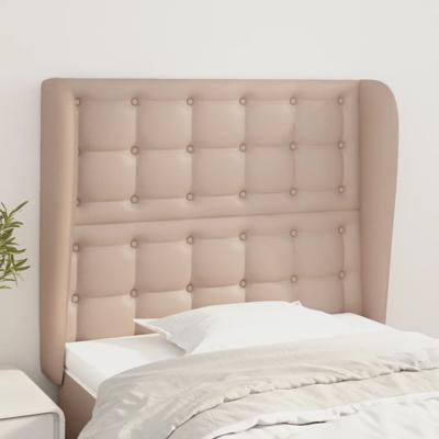 Hoofdbord met randen 103x23x118/128cm kunstleer cappuccinokleur