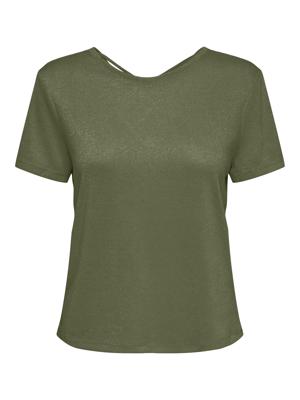 Only Onlamber Life S/s Glitter Top Jrs T-shirts Kalamata Frosted Almond Glitter