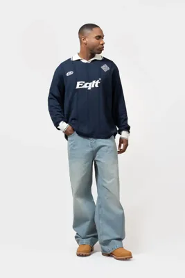 Equalité Knit Jersey Longsleeve Polo Heren Donkerblauw - Maat XS - Kleur: Donkerblauw | Soccerfanshop