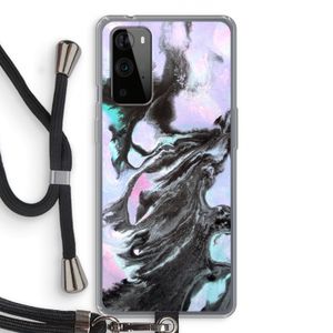 Pastel zwart: OnePlus 9 Pro Transparant Hoesje met koord