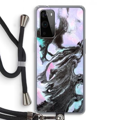 Pastel zwart: OnePlus 9 Pro Transparant Hoesje met koord