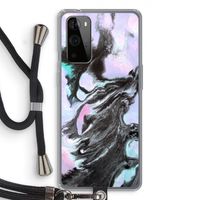 Pastel zwart: OnePlus 9 Pro Transparant Hoesje met koord