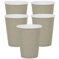 30x Stuks feest/verjaardag bekertjes karton - taupe - 270 ml