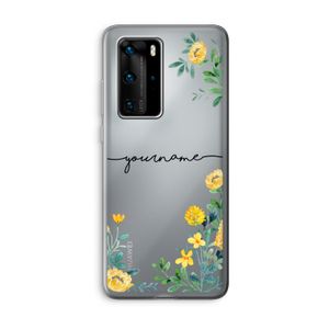 Gele bloemen: Huawei P40 Pro Transparant Hoesje