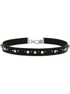 Dolce & Gabbana ceinture en chaîne ornée de pierres variées - Noir