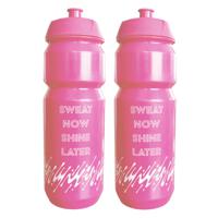 Waterfles / drinkfles / sportfles - 2x - roze - 750 ml - kunststof