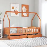 Kinderbedframe met lades 80x200 cm massief grenenhout
