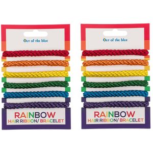 Armbandjes/haarbandjes - Gay Pride/Regenboog thema kleuren - 12x stuks