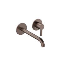 Hotbath Ace - Wastafelmengkraan - zonder Waste - Laag - Geborsteld Koper PVD - Inbouw - Messing