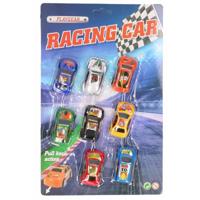 Speelgoed race auto - 8x st - gekleurd - pullback - speel autootjes