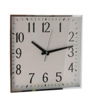 Gerimport Wandklok - vierkant - zilver - 29x6x29 cm - klok