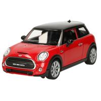 Modelauto/speelgoedauto Mini Cooper S - rood/zwart - 15 cm - schaal 1:24
