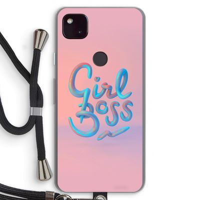 Girl boss: Pixel 4a 5G Transparant Hoesje met koord