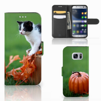 Samsung Galaxy S7 Telefoonhoesje met Pasjes Kitten - thumbnail