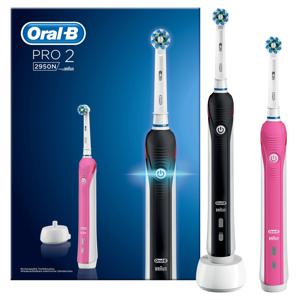 Oral-B elektrische tandenborstel Pro 2 2950N Duo zwart en roze - 2 poetsstanden