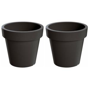 Bloempot/plantenpot voor binnen en buiten - Set van 2x stuks - D58 x H60 cm - antraciet - kunststof