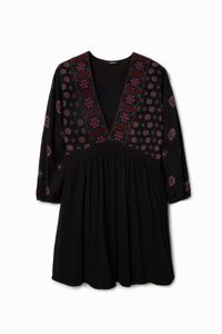 Korte jurk met etnische print - BLACK - XL