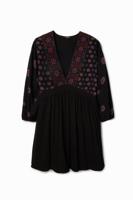 Korte jurk met etnische print - BLACK - M