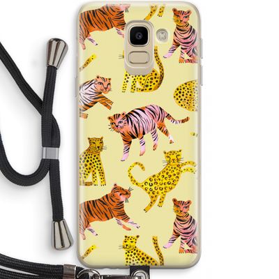 Cute Tigers and Leopards: Samsung Galaxy J6 (2018) Transparant Hoesje met koord