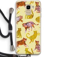 Cute Tigers and Leopards: Samsung Galaxy J6 (2018) Transparant Hoesje met koord