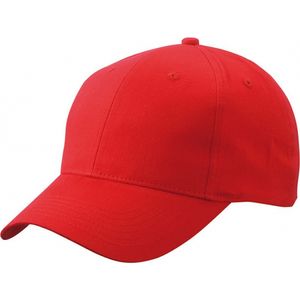 Baseball cap 6-panel rood voor volwassenen