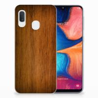 Samsung Galaxy A20e | Bumper Hoesje | Donker Hout Samsung Galaxy A20e | Bumper Hoesje | Donker Hout
