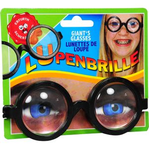 Fop bril met jampot glazen - zwart - kunststof - voor kinderen   -